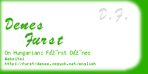 denes furst business card